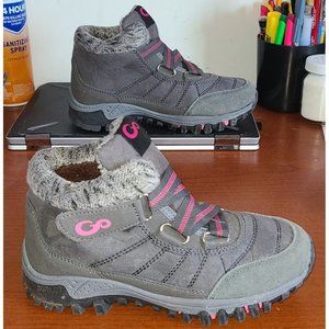 Ablanczoom Women's Winter Boots Size  5.5 Faux Fur Warm! Gray with Pink